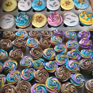 Multi-coloured Cup Cakes